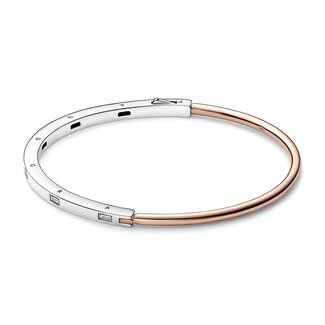 Pandora Pandora Signature Two-tone I-D Pave Bangle