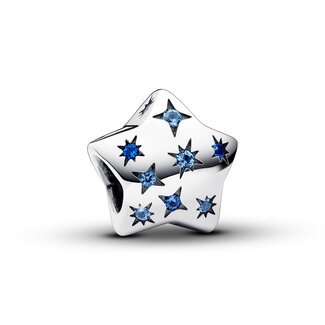 Pandora Sterling silver  Man-made crystal Blue 792974C01