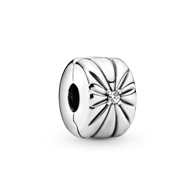 Pandora Sterling silver clip with clear cubic zirconia