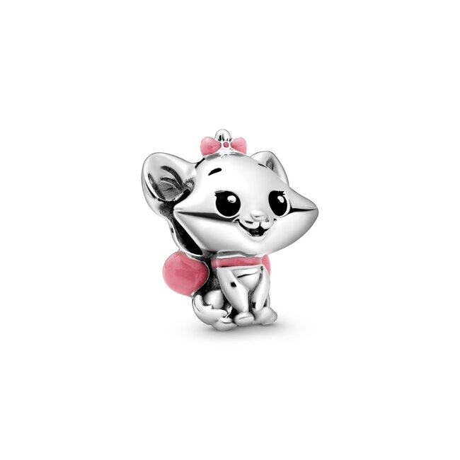 Pandora Disney Marie sterling silver charm with black and pink enamel
