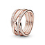 Pandora 14k Rose gold-plated ring with clear cubic zirconia 180919CZ