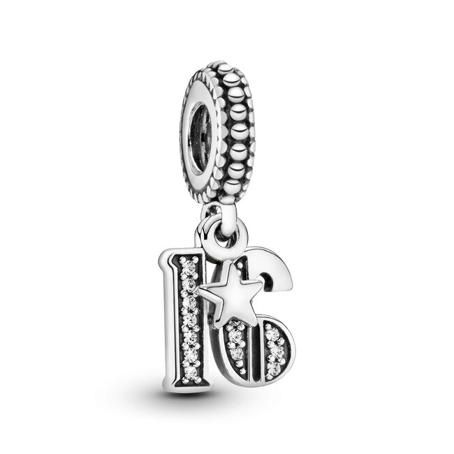Pandora 16 silver dangle with clear cubic zirconia