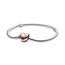 Pandora Silver bracelet with heart-shaped Pandora Rose clasp 19 cm