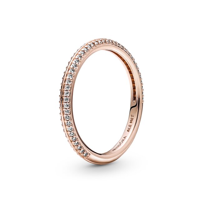 Pandora 14k Rose gold-plated ring with clear cubic zirconia 189679C01