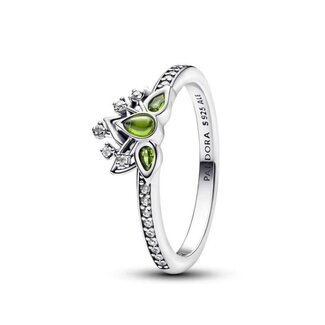 Pandora Disney Tiana sterling silver ring with light green