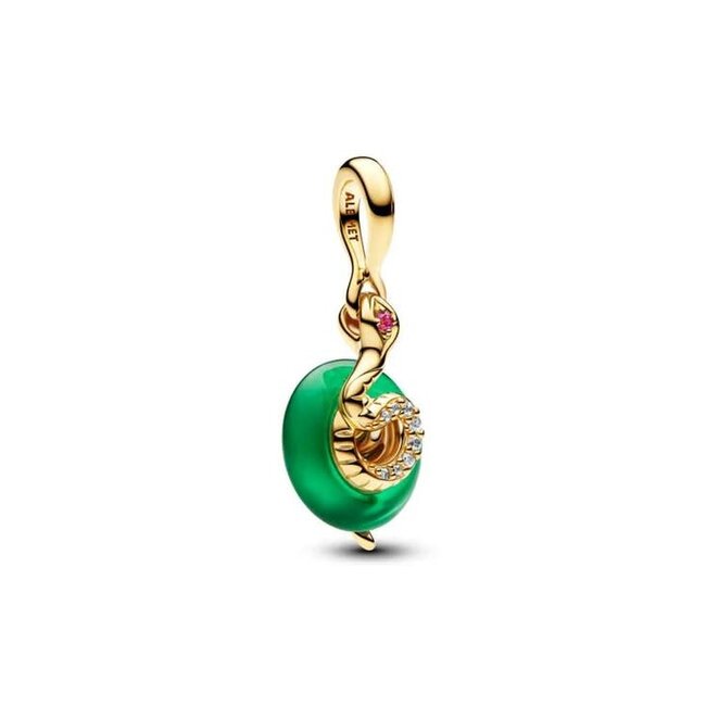Pandora Snake 14k gold-plated with red