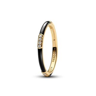 Pandora 14k gold-plated ring with clear cubic zirconia