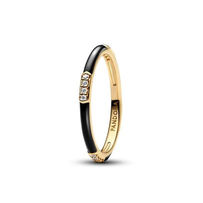 Pandora 14k gold-plated ring with clear cubic zirconia