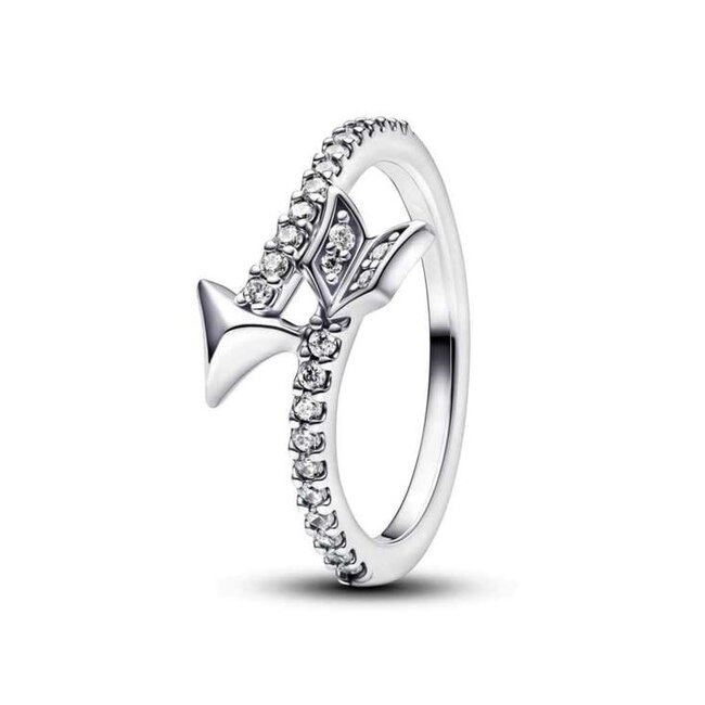 Pandora Arrow sterling silver ring with clear cubic zirconia