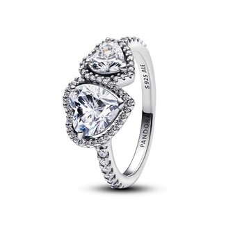 Pandora Hearts sterling silver ring with clear cubic zirconia-56