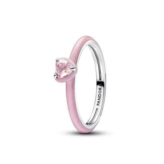Pandora Heart sterling silver ring with orchid pink