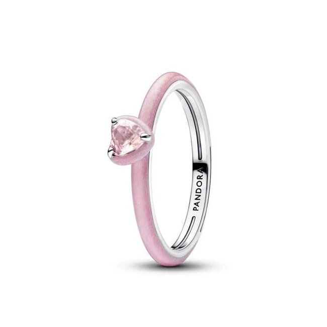 Pandora Heart sterling silver ring with orchid pink