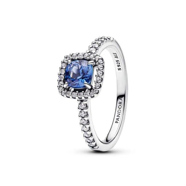 Pandora Sterling silver ring with cornflower blue cubic-52