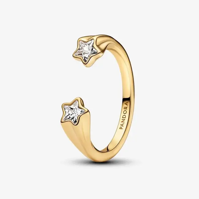 Pandora Shooting star 14k gold-plated open ring
