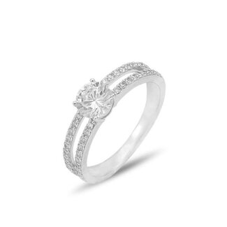 Fashion Jewellery Ring zilver solitaire FJR001