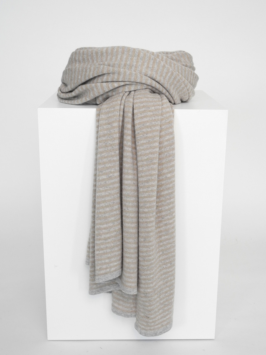 C.O.S.Y by SjaalMania Sjaal Cosy Chic Stripes Pearl Grey / Sand