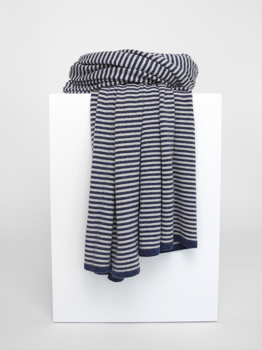 Sjaal Cosy Chic Stripes Denim / Light Sand