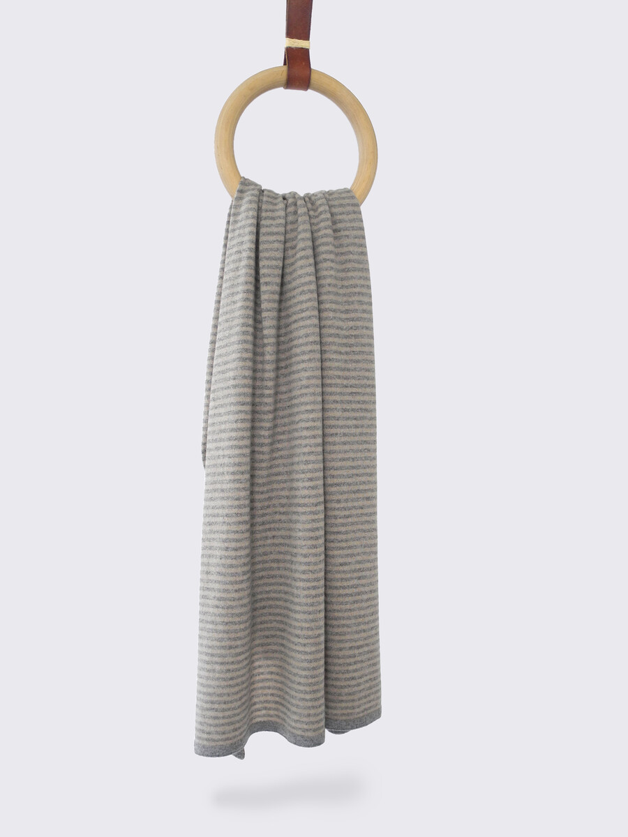 Sjaal Cosy Chic Stripes Mid Grey Melee / Sand Melee