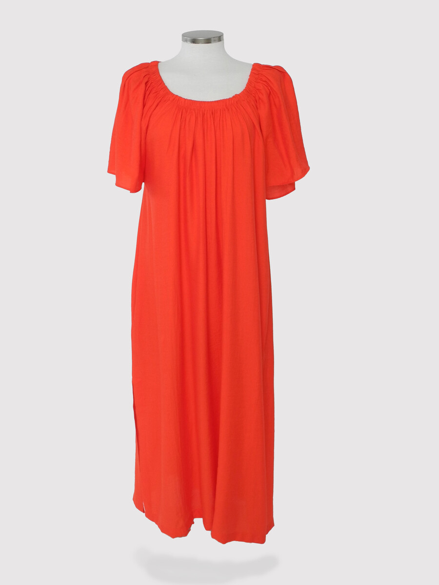 Off Shoulder Dress Vibrant Orange