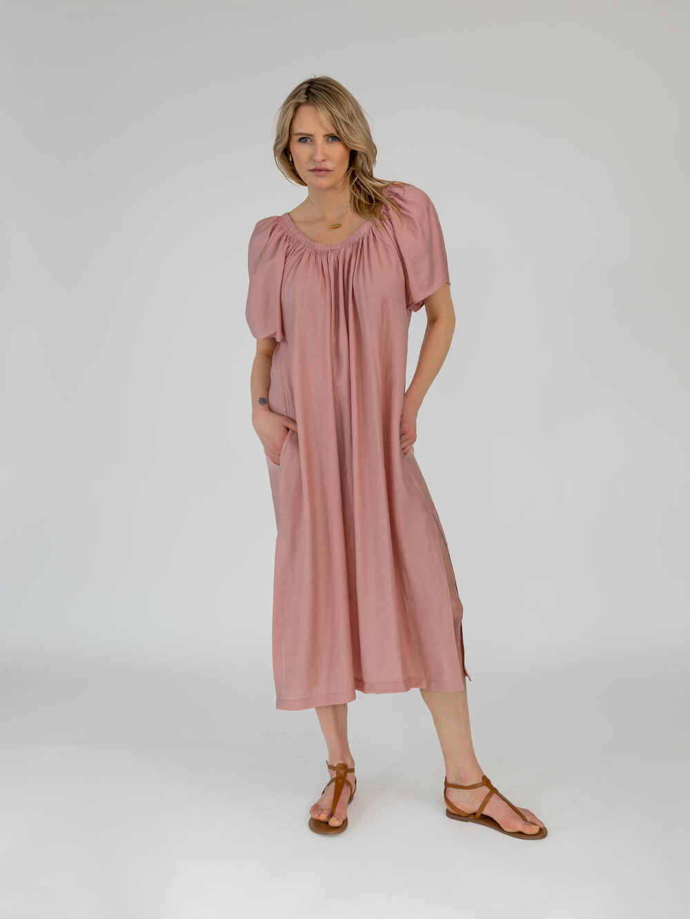 Off Shoulder Dress Dusty Pink