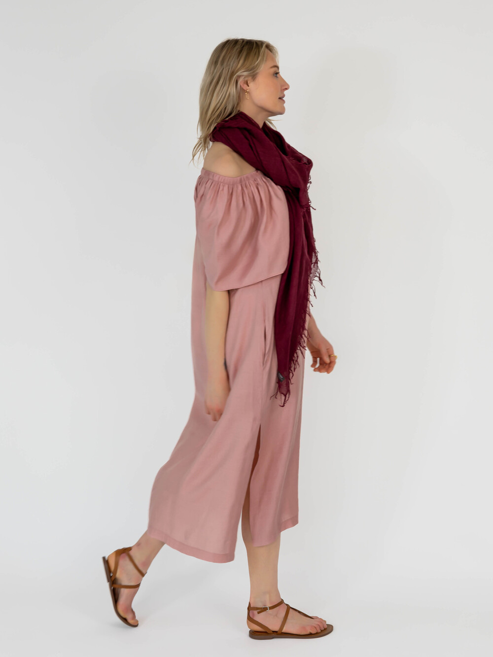 Off-Shoulder-Kleid Dusty Pink