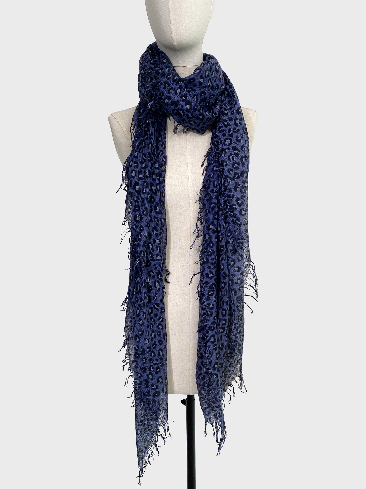 Sjaal Cosy Cashmy Leopard Blue