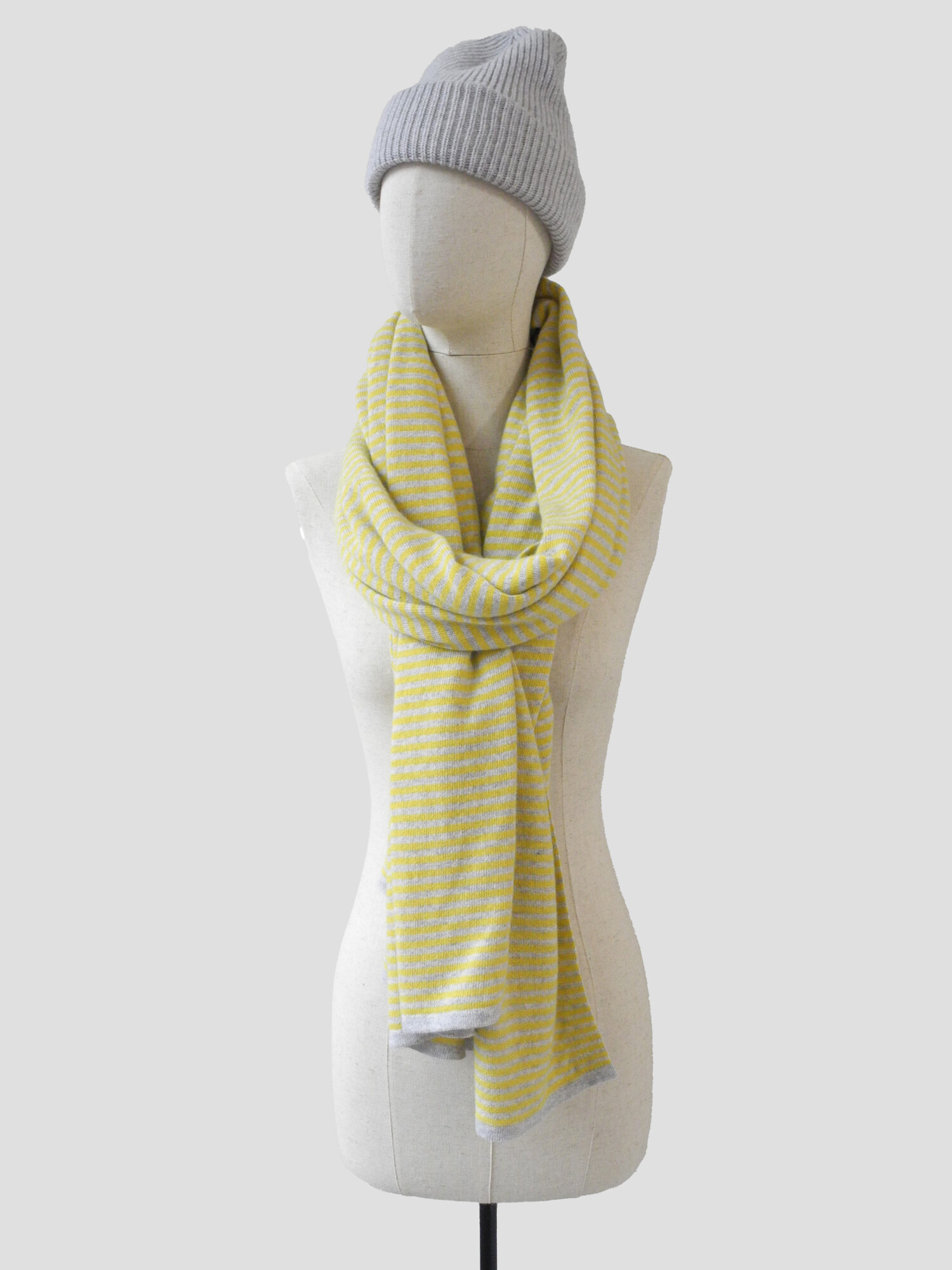 Travelwrap Cosy Chic Stripes Vibrant Yellow - Pearl Grey