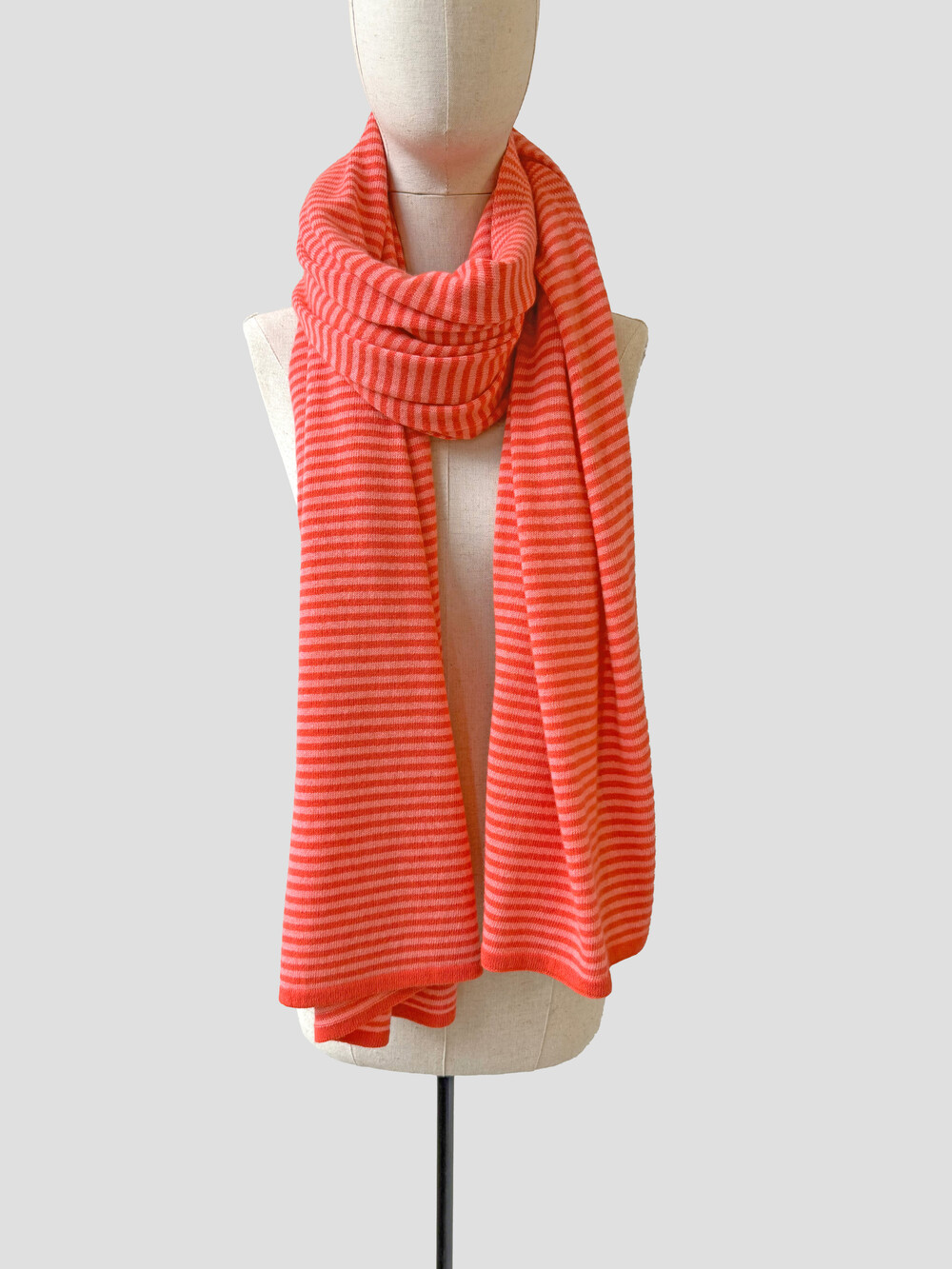 Sjaal Cosy Chic Stripes  Coral / Poppy