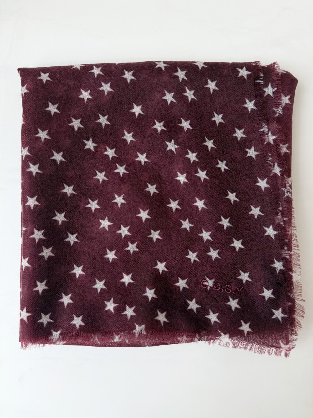 Scarf 100% Cashmere Stars Cabernet