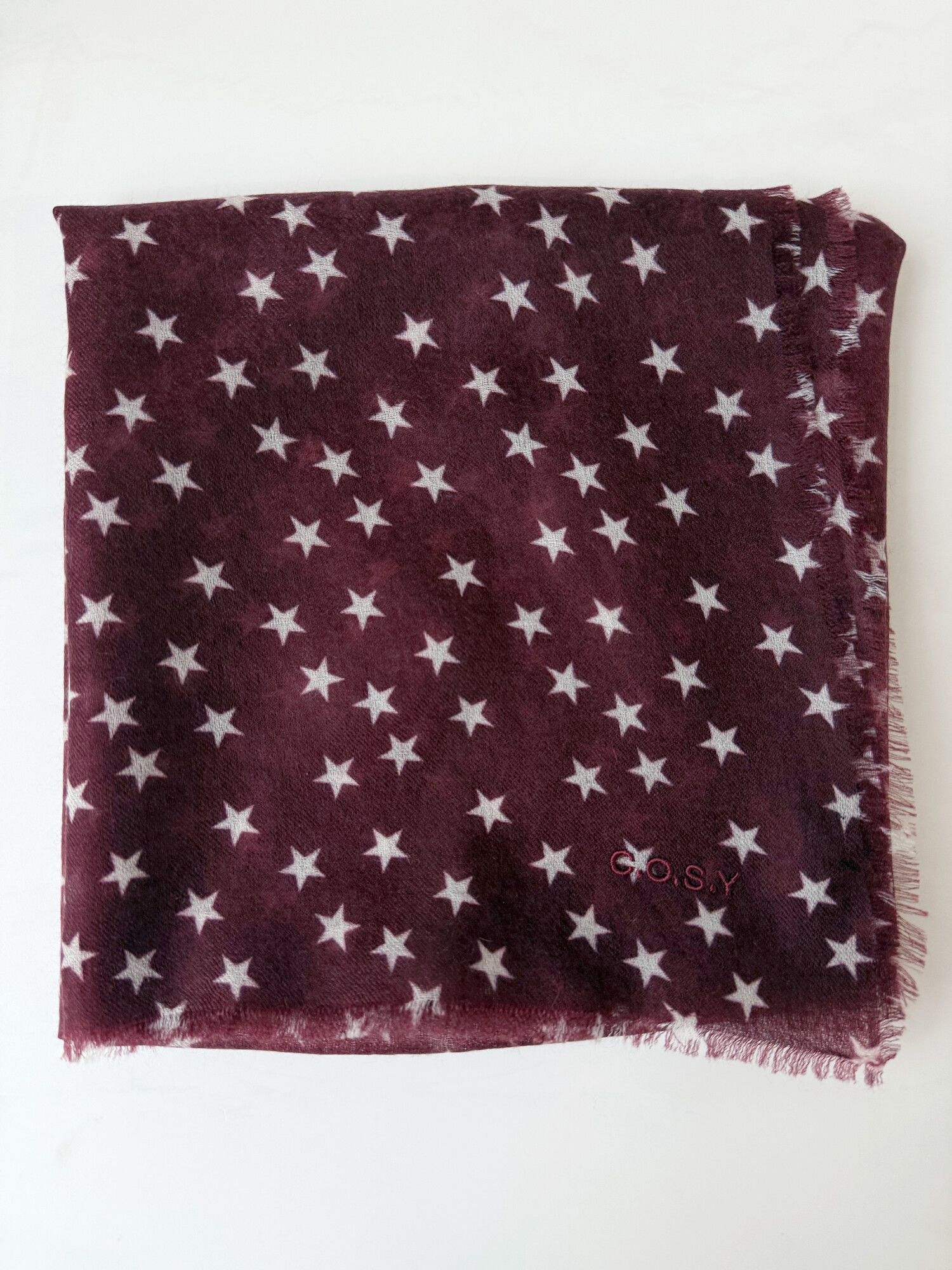 Sjaal 100% Cashmere Stars Cabernet
