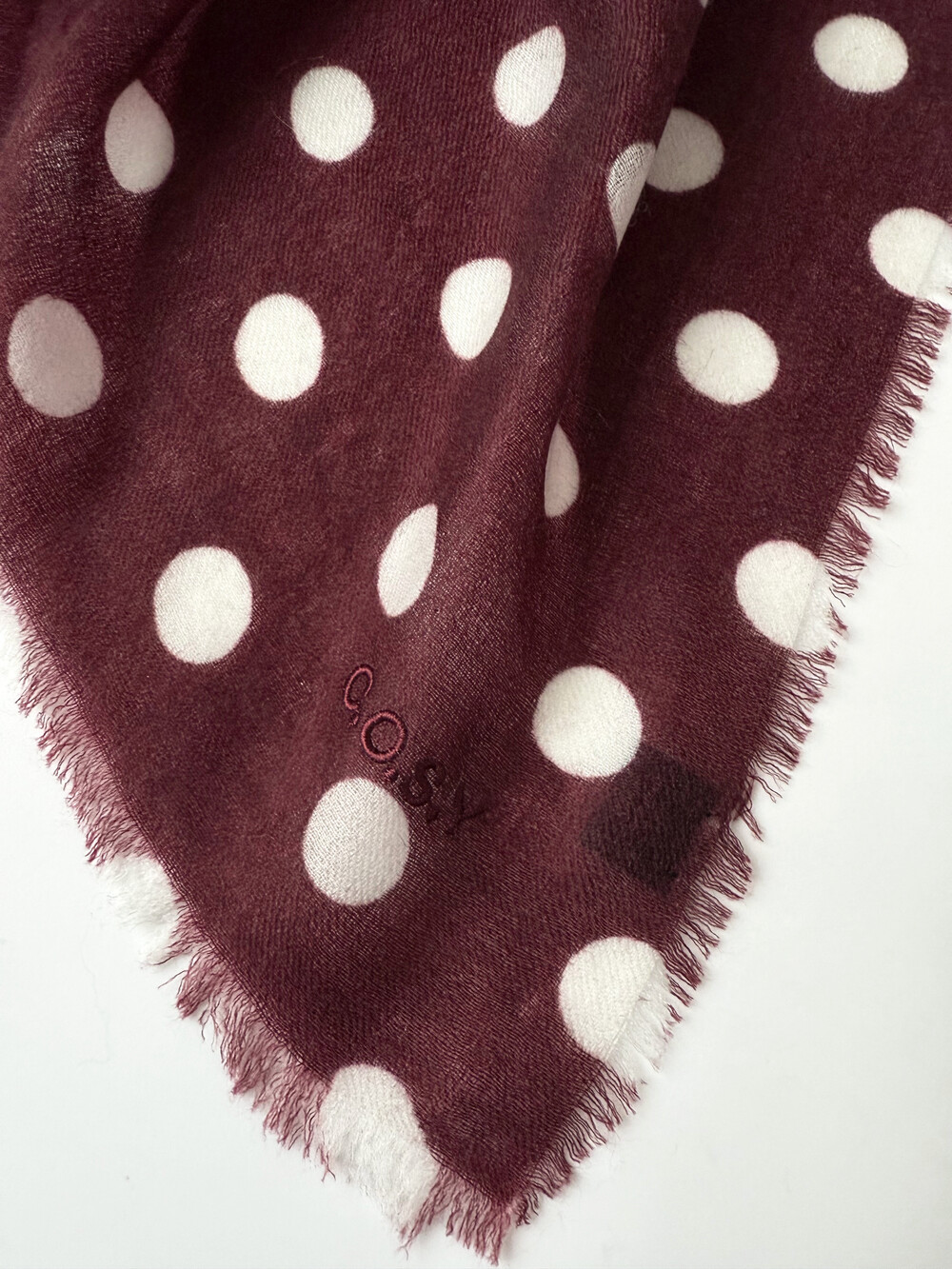 Scarf 100% Cashmere Dots Cabernet