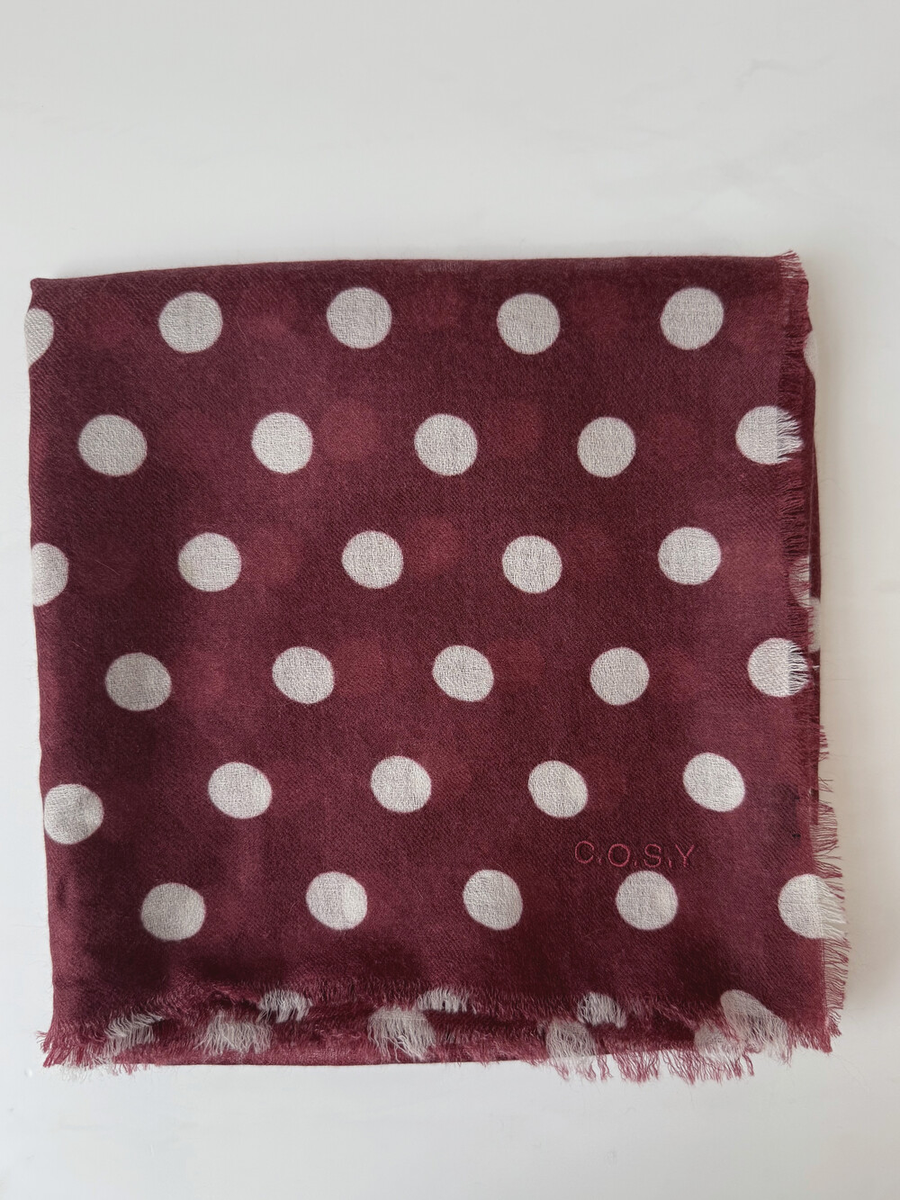 Scarf 100% Cashmere Dots Cabernet