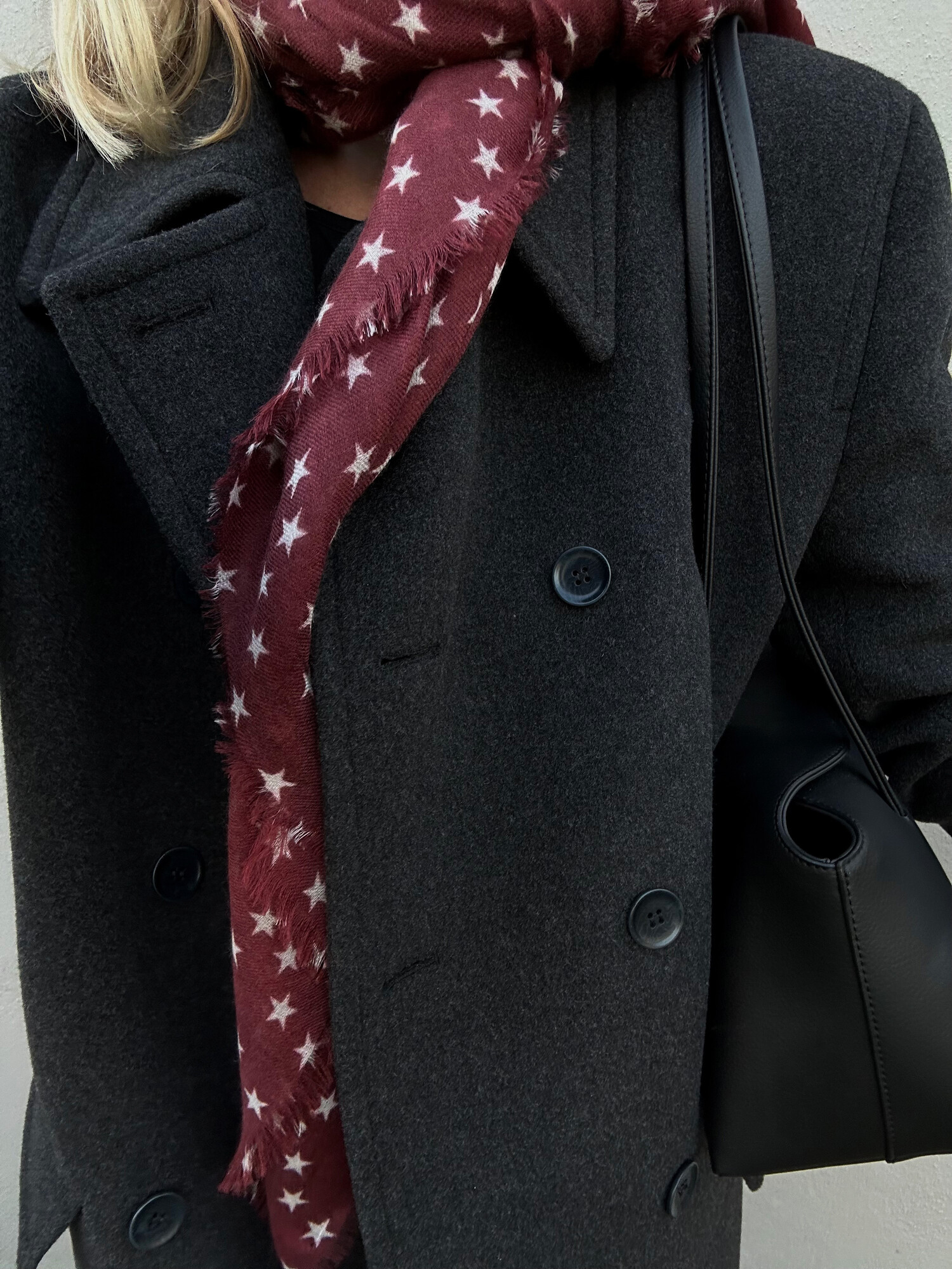 Sjaal 100% Cashmere Stars Cabernet