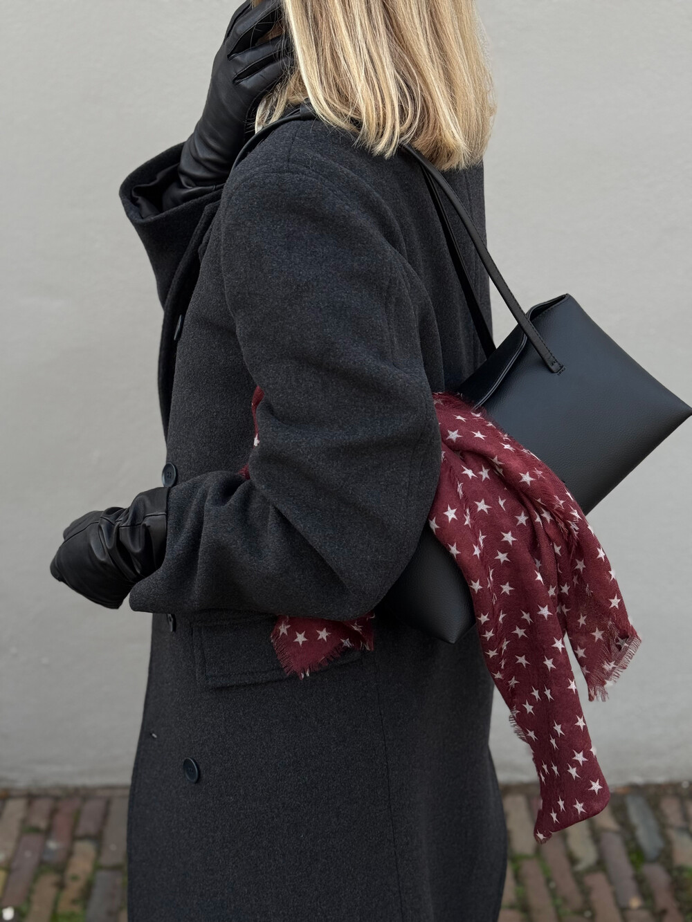 Sjaal 100% Cashmere Stars Cabernet