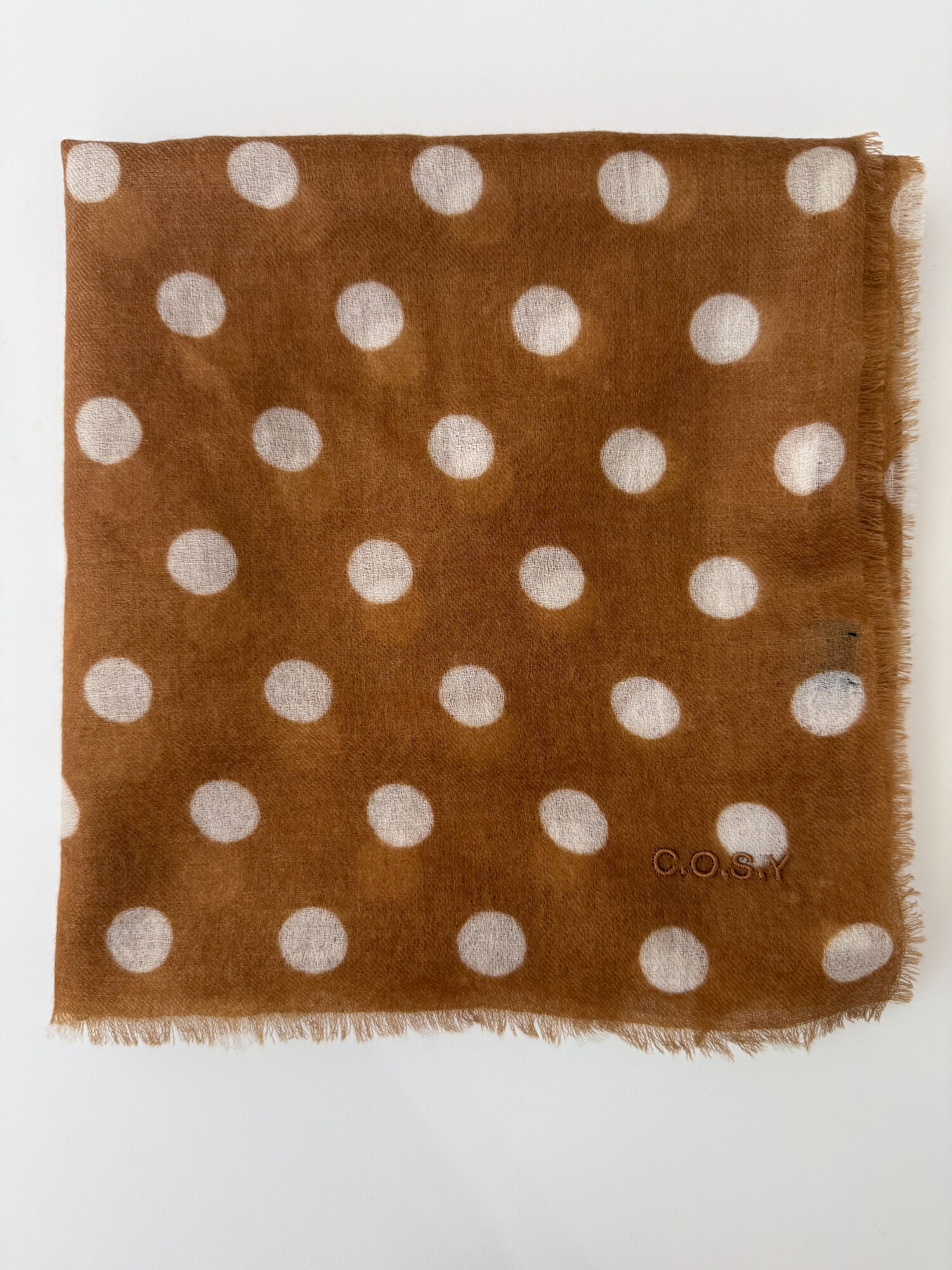 Schal Cosy 100% Kaschmir Dots Biscuit