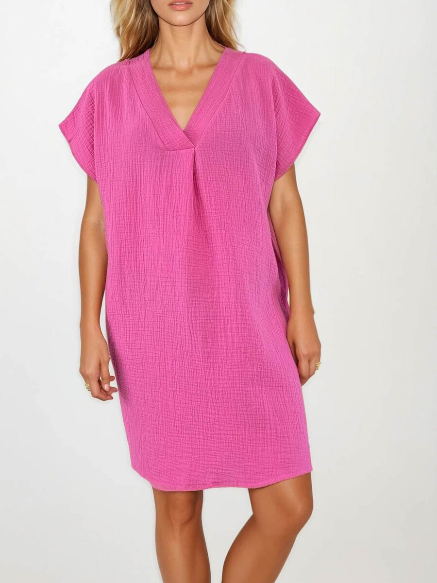 C.O.S.Y by SjaalMania Cosy Tuniek Jurk Fuchsia