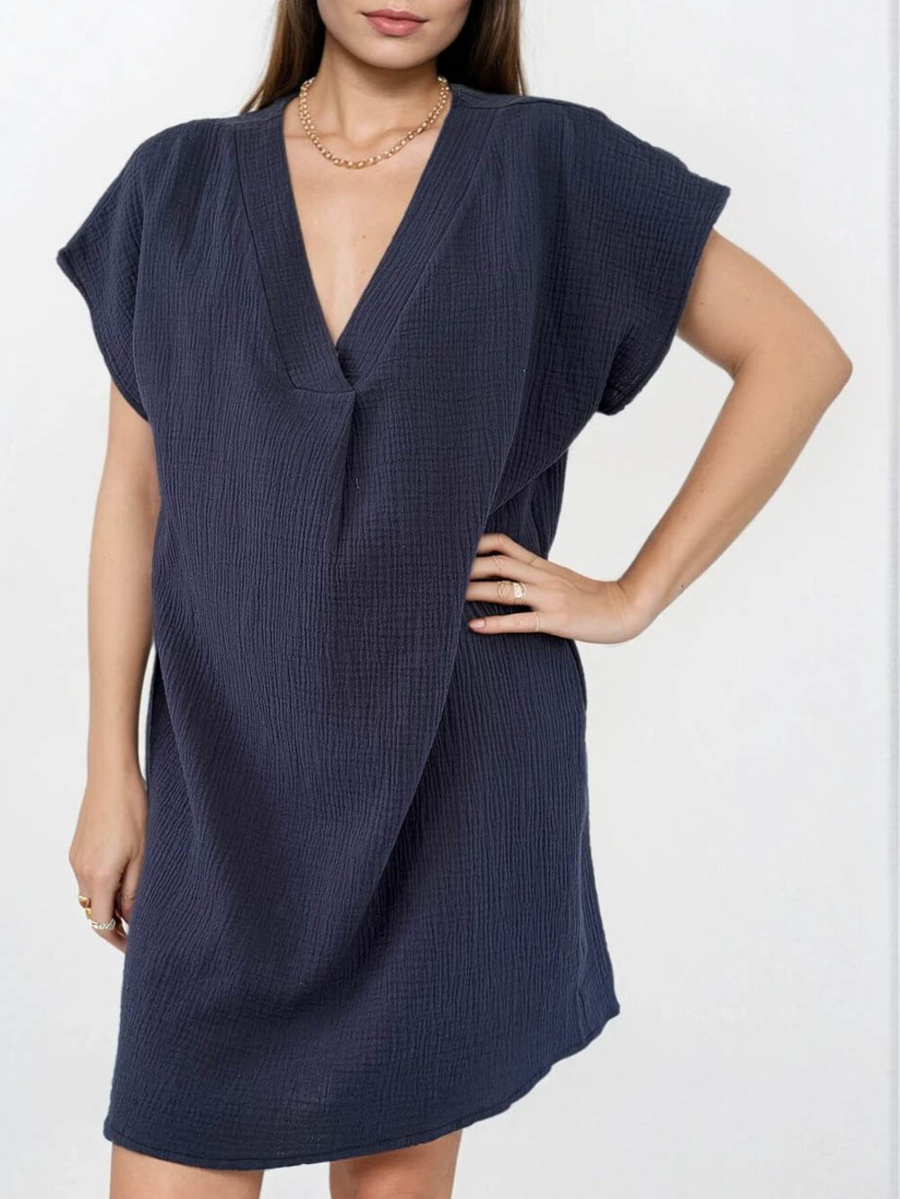Cosy Tuniek Jurk Indigo