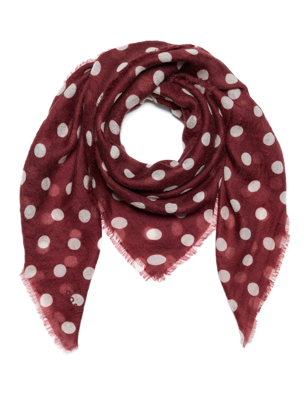 Sjaal 100% Cashmere Dots Cabernet