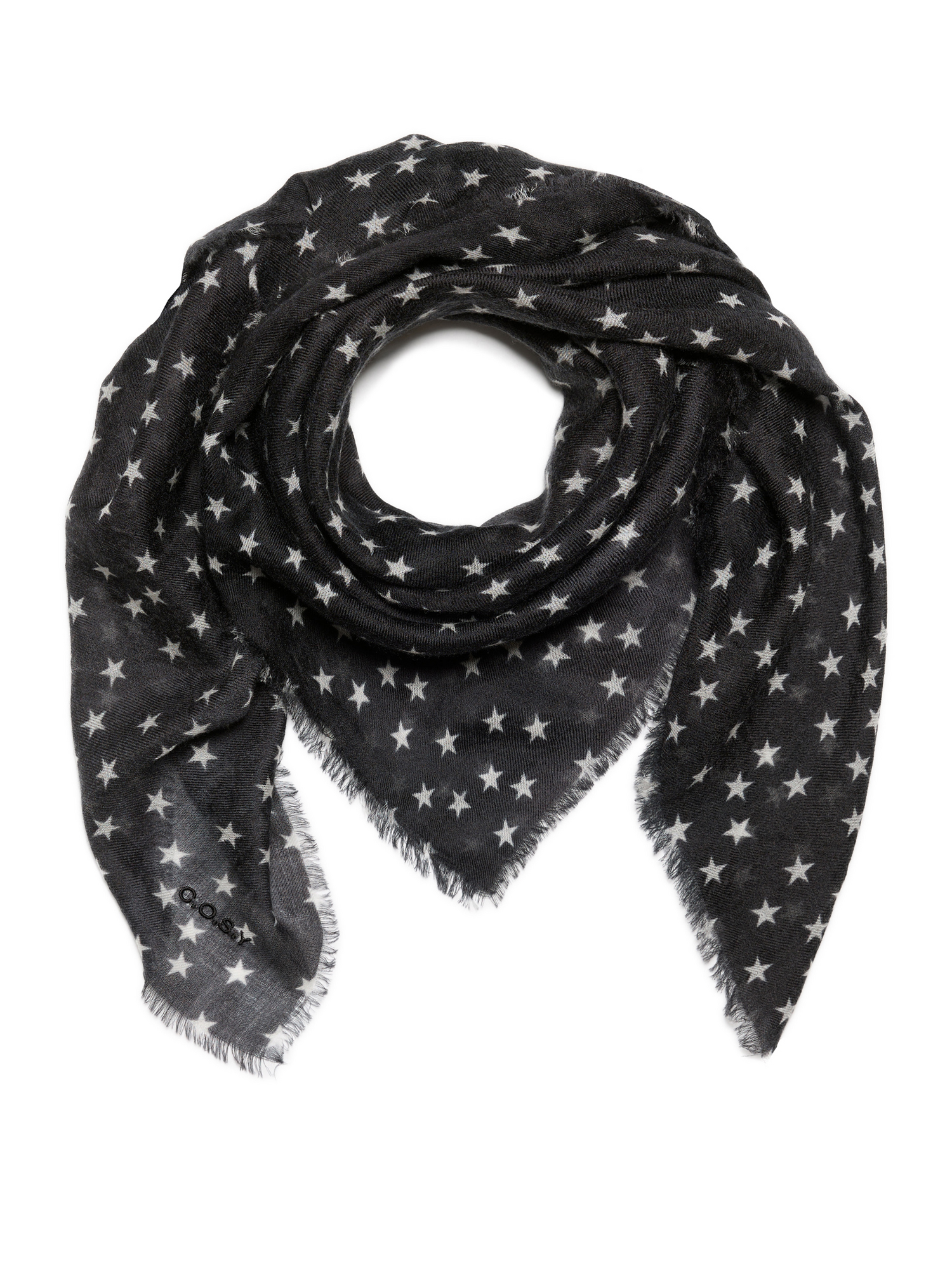 Sjaal 100% Cashmere Stars Black