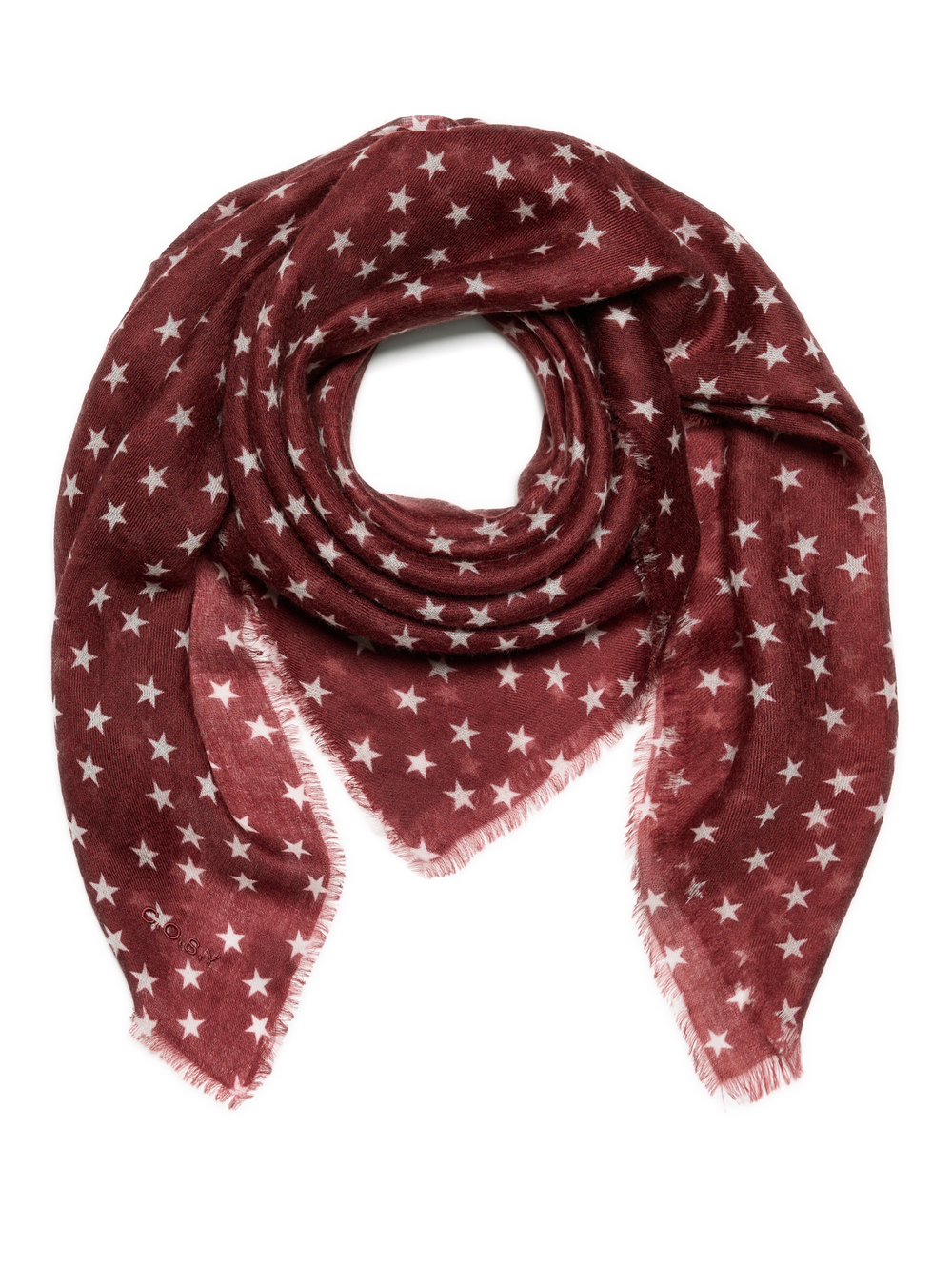 Sjaal 100% Cashmere Stars Cabernet