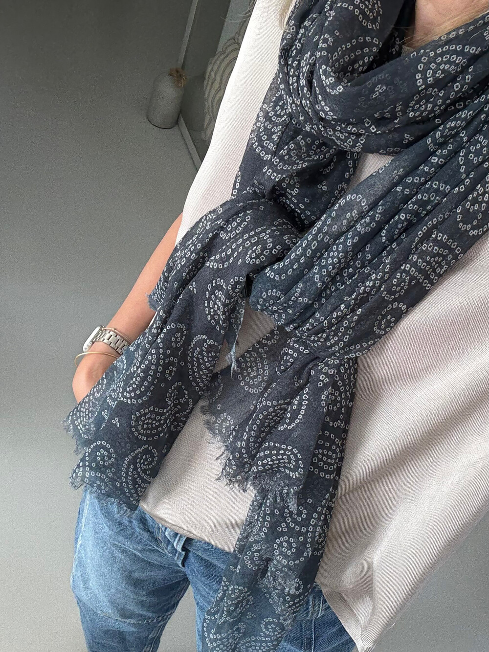 Sjaal Cosy Paisley Real Teal