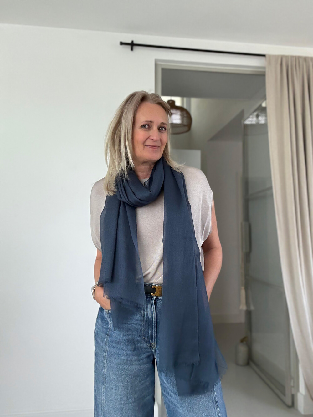 Scarf Cosy Solid Vintage Indigo