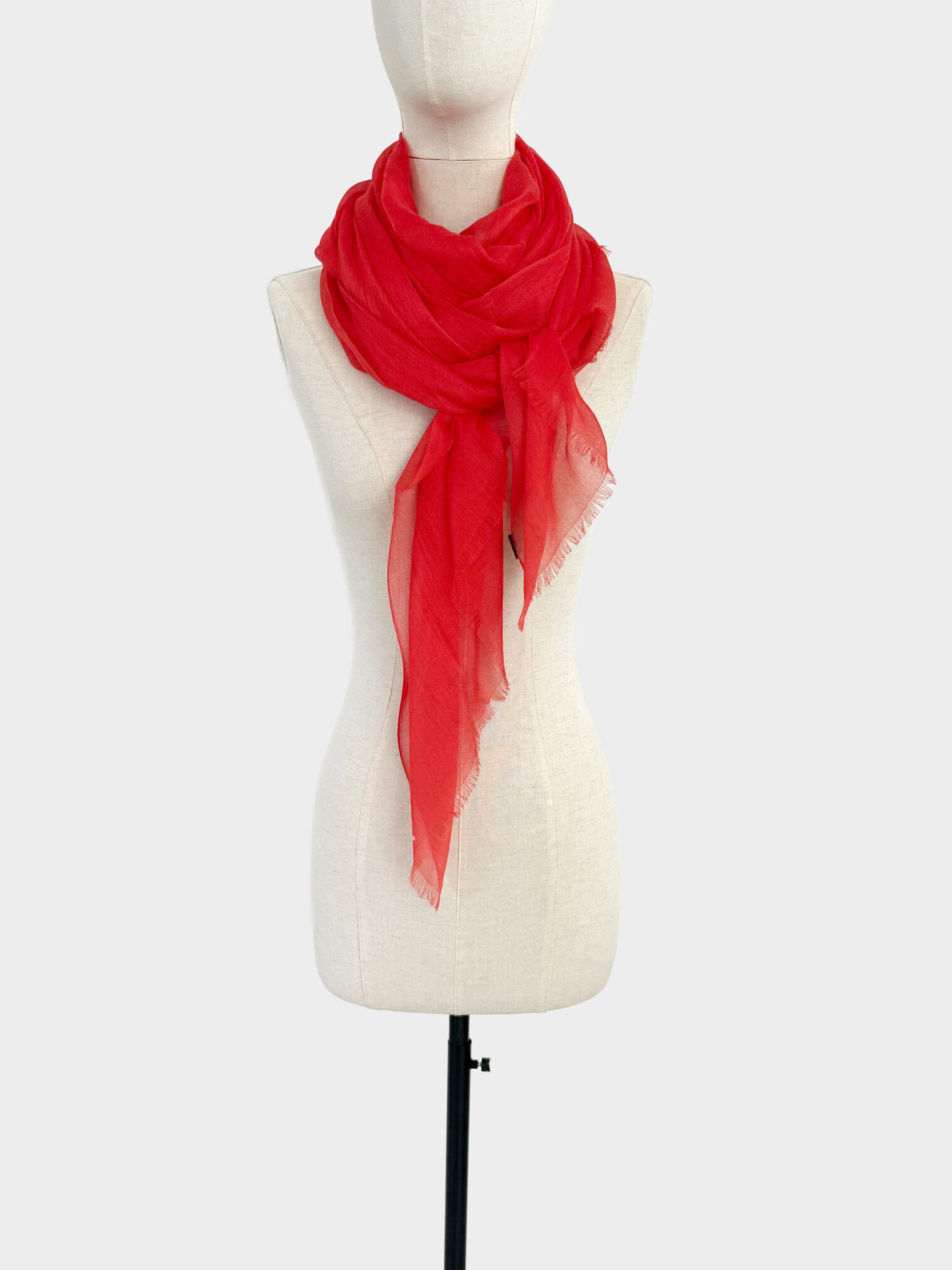 Scarf Cosy Solid Tangerine Tango