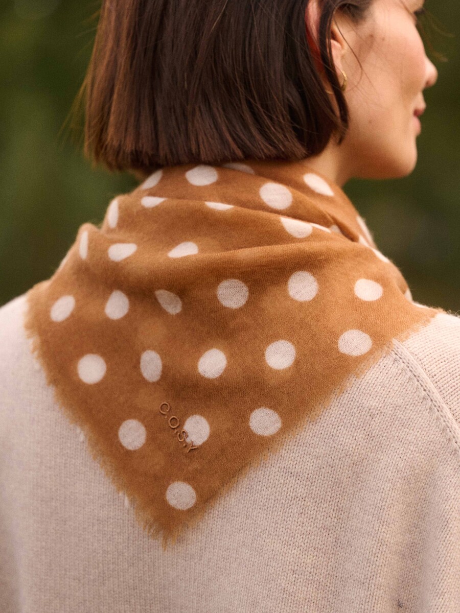 C.O.S.Y by SjaalMania Sjaal Cosy 100% cashmere Dots Biscuit
