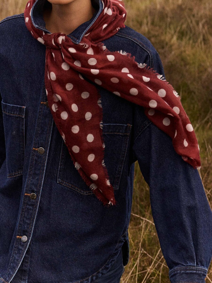 C.O.S.Y by SjaalMania Sjaal 100% Cashmere Dots Cabernet
