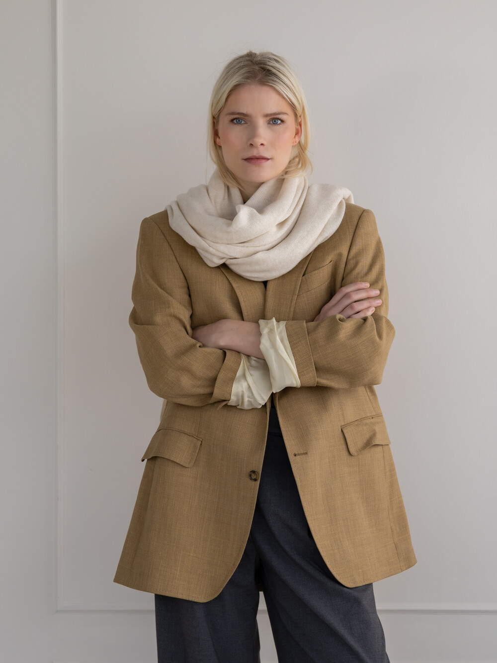 Cosy Scarf 100% Cashmere Beige Melee