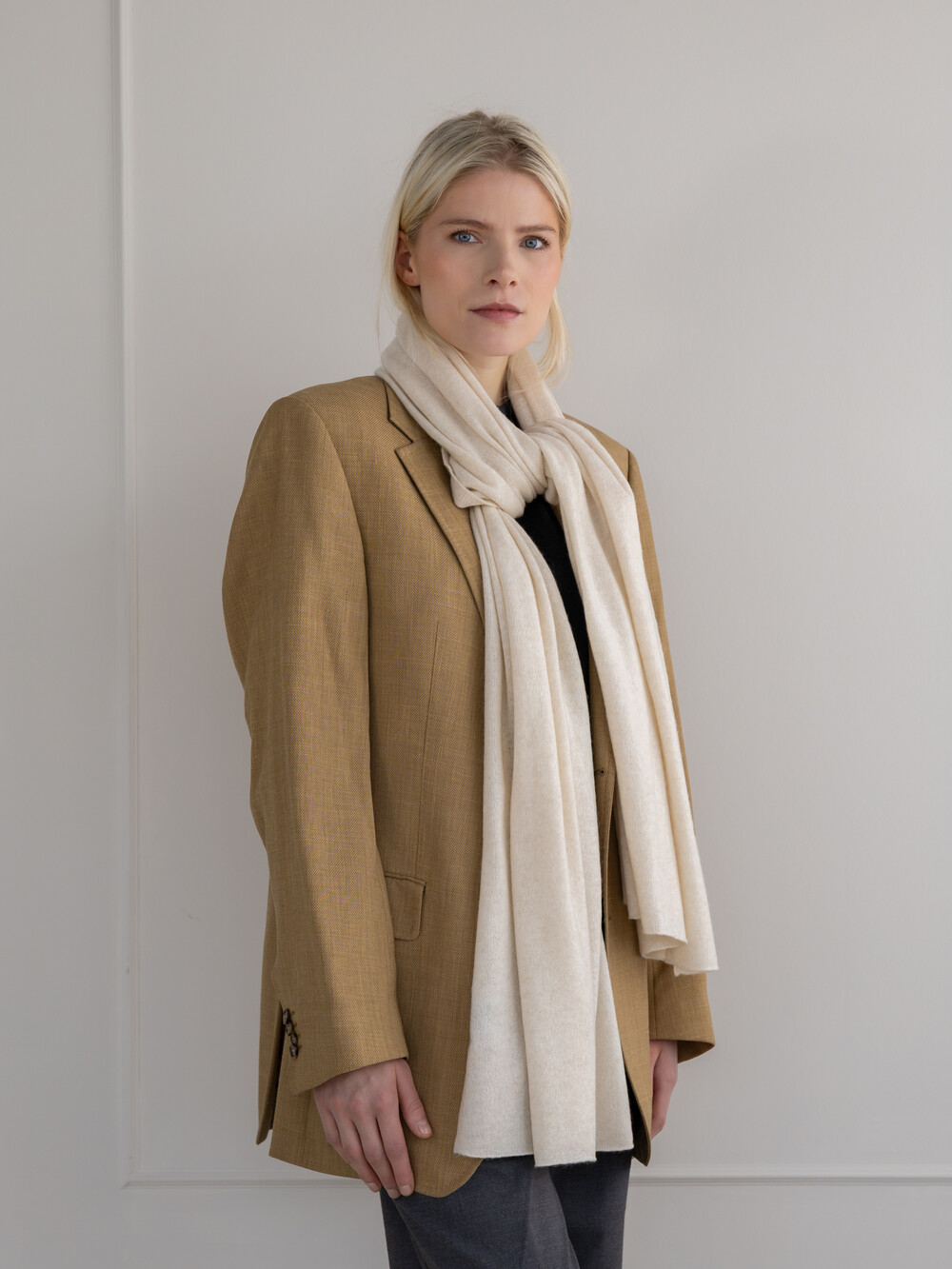 Cosy Scarf 100% Cashmere Beige Melee