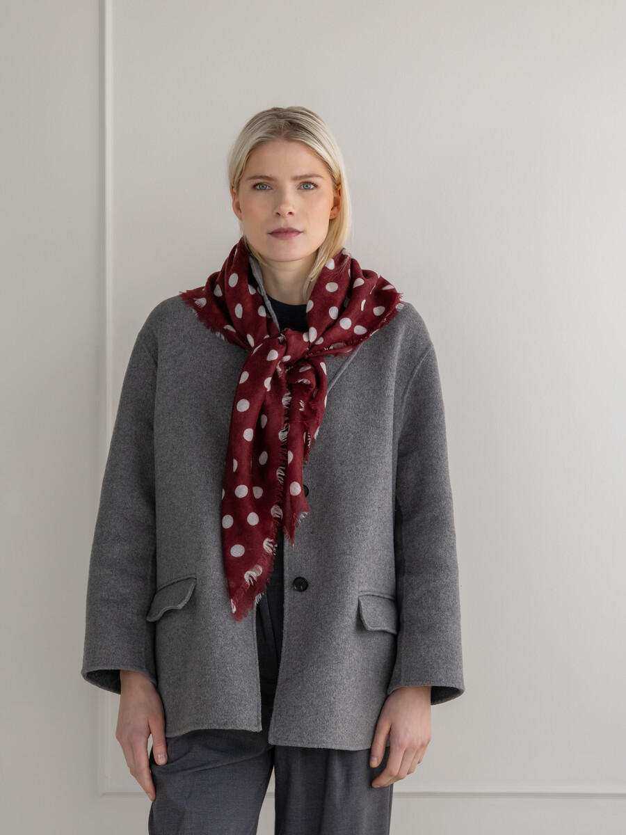 C.O.S.Y Scarf 100% Cashmere Dots Cabernet