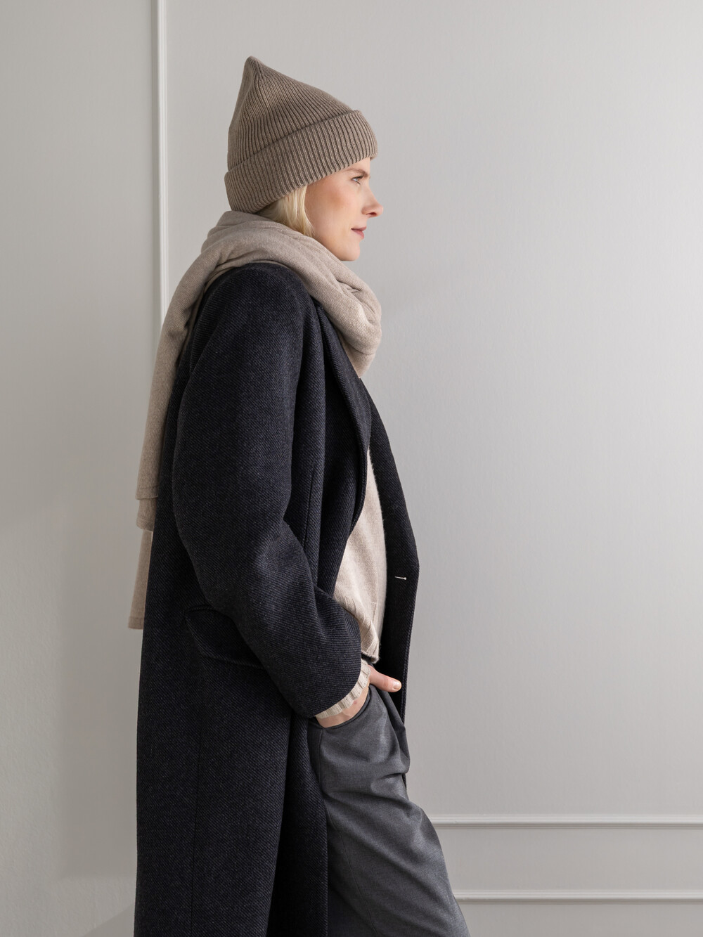 Cosy Beanie Soft Taupe Melee C.O.S.Y by SjaalMania Cosy Beanie Soft Taupe Melee