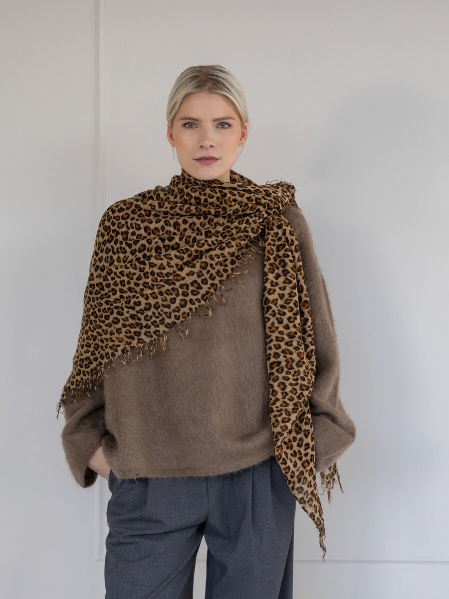 C.O.S.Y Scarf Cosy Cashmy Leopard Brown